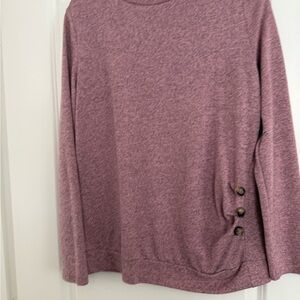 SHEIN Pink Long Sleeve Buttoned Sweatshirt